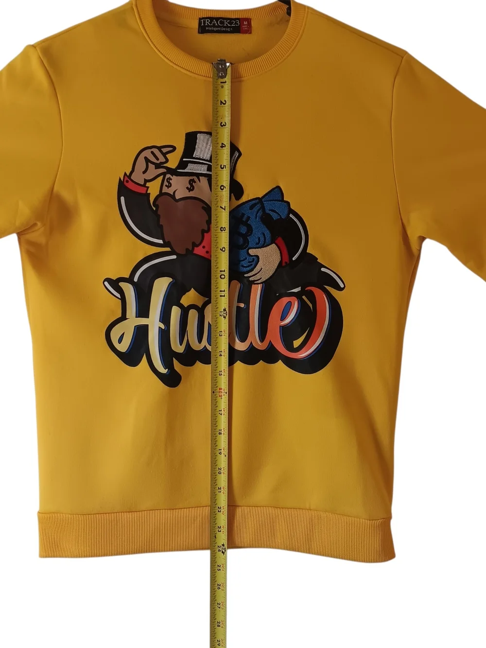 Track 23 Hustle men's yellow long-sleeve sweatshirt size M